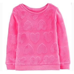 Carter’s | Hot pink fuzzy heart sweater